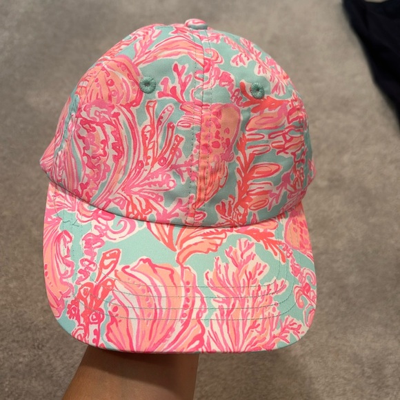 Lilly Pulitzer Pink and Green Paisley Hat - Picture 1 of 5